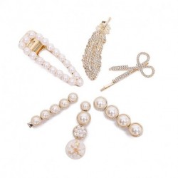 Furuida  Metal Hair Barrettes, Pearl Hair Clips Pins Hairpins for Women Girls Girlfriend Ladies Long Short Hair Elegant (6 PCS )