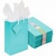 Shunhong  Paper party bags,Small Teal Party Favor Gift Bags with Handles