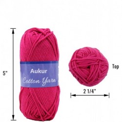 Aukur  100% Pure Cotton Crochet Yarn |4 Yarn | 85 yds per Skein