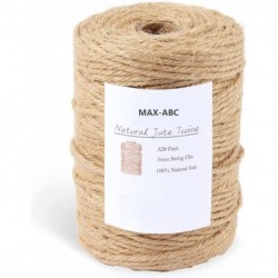 MAX-ABC Natural Jute Twine Hemp Rope (1.5mm/2mm/3mm/6mm) Durable String for Handmde Crafts,Gardening Applications,Home Gardening