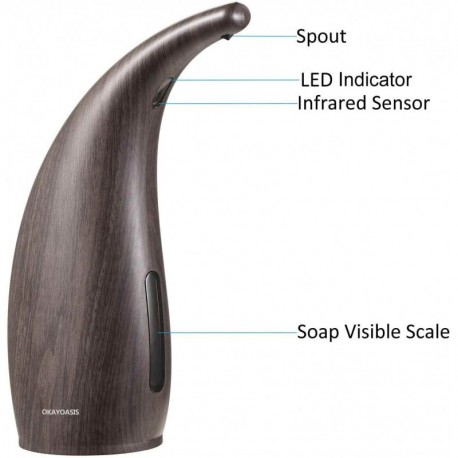 OKAYOASIS Automatic Soap Dispenser 300ML, Touchless Soap Dispenser