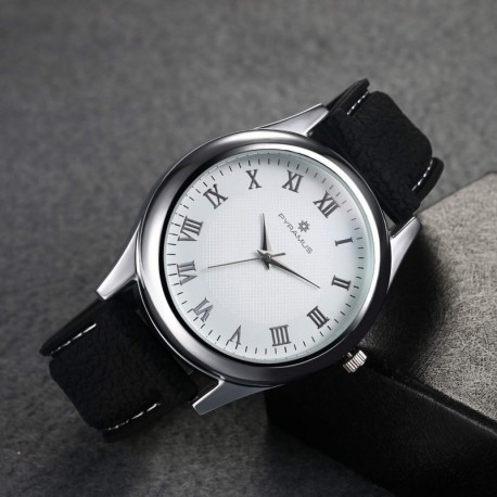 PYRAMUS  wristwatches,Mens Analog Quartz Wrist Watch Roman Scale Men's Watch