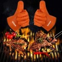 lwzsyap  Potholders,Extra-Long Non-Slip Potholders Gloves, Oven Mitts for Grilling(Orange)