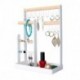 LifeCapsule  Multipurpose jewelry display stand white solid wood wrought iron hook jewelry storage rack