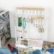LifeCapsule  Multipurpose jewelry display stand white solid wood wrought iron hook jewelry storage rack