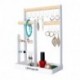 LifeCapsule  Multipurpose jewelry display stand white solid wood wrought iron hook jewelry storage rack