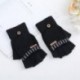 LYUGE  Knitted Half Finger Gloves,Autumn and winter men's flip-top gloves simple cashmere knitted half-finger gloves cold-proof warm and thick riding outdoor