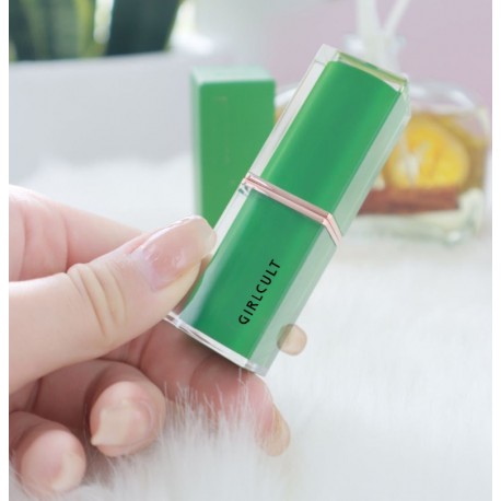 GIRLCULT  Green Emerald Green Tube Matte Matte Velvet Lipstick - small pepper color