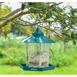 Zelova  Waterproof Gazebo Hanging Wild Bird Feeder Outdoor Feeding For Garden Decorations