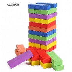 Kzancn Lotus Wood Building Blocks,Stacked Game, Stacking Height, Inverted Tower, Mixed Colors, (48 PCS)