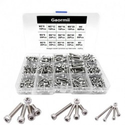 Gaormii  304 Stainless Steel Round Flat Cap Head Allen Bolt Assortment Kit with Storage Box