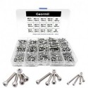 Gaormii  304 Stainless Steel Round Flat Cap Head Allen Bolt Assortment Kit with Storage Box