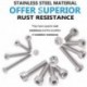 Gaormii  304 Stainless Steel Round Flat Cap Head Allen Bolt Assortment Kit with Storage Box