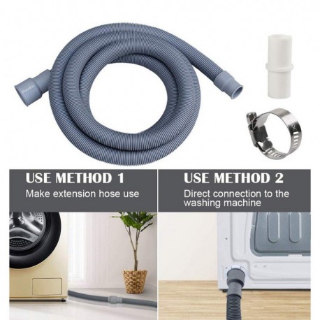 Ranekie 2m washing machine, dishwasher drain hose, Flexible tubes of plastic, retractable drain hose