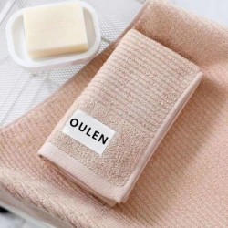 OULEN  Woven cotton towel, cotton thick face towel, household face towel, 4 Pack