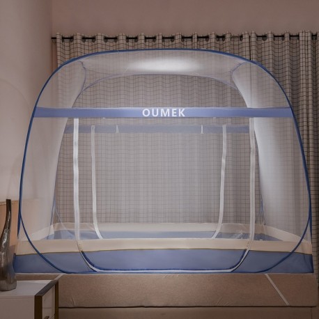 OUMEK  Home installation-free encryption yurt mosquito net zipper drop-proof children's foldable mosquito net 1.8m bed double door