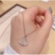 NORAZNORBELLA  Versatile Clavicle Chain Simple Encrusted Diamond Fan Pendant Necklace