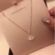 NORAZNORBELLA  Versatile Clavicle Chain Simple Encrusted Diamond Fan Pendant Necklace