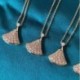 NORAZNORBELLA  Versatile Clavicle Chain Simple Encrusted Diamond Fan Pendant Necklace