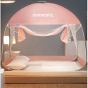 OURWORTL  Home installation-free encryption yurt mosquito net zipper drop-proof children's foldable mosquito net 1.8m bed double door
