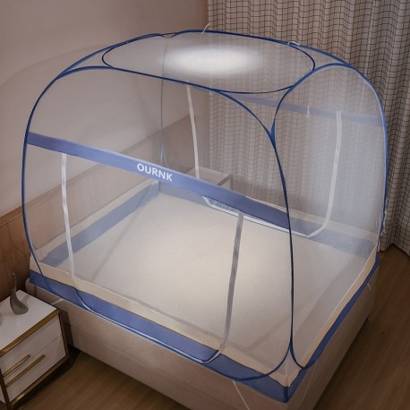 OURNK  Home installation-free encryption yurt mosquito net zipper drop-proof children's foldable mosquito net 1.8m bed double door