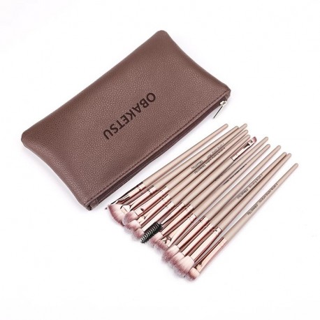 OBAKETSU  12-Pack Professional Makeup Brushes, Black Eyeshadow Makeup Brushes, Set of Blending Makeup Tools