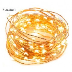Fucaun  LED String Lights 33 ft with 100 LEDs, Waterproof Decorative Lights for Bedroom, Patio, Parties (Copper Wire Lights, Warm White)