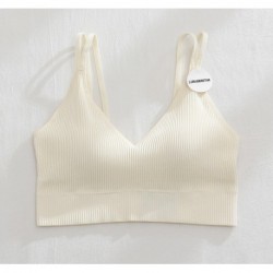 LUNA&MANTHA  Spring and summer new ribbed chest underwear ladies no steel ring fixed tube top underwear