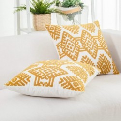 INSSL  Yellow Pillowcase for Sofa Bedroom, Decorative Embroidered Pillowcase Pillowcase 2 pcs