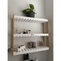 APLSS  shelves for storage 3-Tier Wall Mount Storage Rack Multifunctional Adjustable Layer Free Standing shelves for storage Living Room Kitchen (Bamboo)