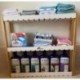 APLSS  shelves for storage 3-Tier Wall Mount Storage Rack Multifunctional Adjustable Layer Free Standing shelves for storage Living Room Kitchen (Bamboo)