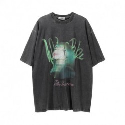  BASEMENT FG  Figure print short-sleeved T-shirts men hip-hop Fashion Street brand loose round-necked tee-shirts