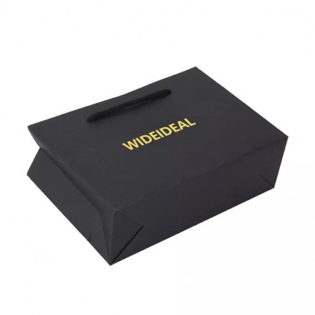 WIDEIDEAL  black luxury high quality Kraft paper gift bag
