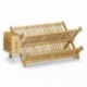 EFINE  Dish drying racks bamboo folding kitchen square dish plate drain rack organizer over the sink dish drying rack
