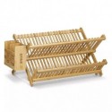 EFINE  Dish drying racks bamboo folding kitchen square dish plate drain rack organizer over the sink dish drying rack