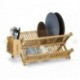 EFINE  Dish drying racks bamboo folding kitchen square dish plate drain rack organizer over the sink dish drying rack