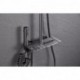 FlowJet  bath installations,Bathroom Shower Faucet Set Wall Mounted Gun Gray Piano Bath Shower System Solid Brass Bathtub Mixer Tap Rain Shower Head