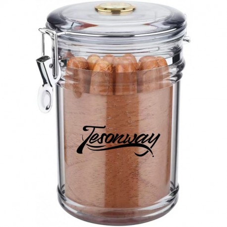 Tesonway  Cigar Humidors, Acrylic Humidor Jar with Humidifier and hygrometer