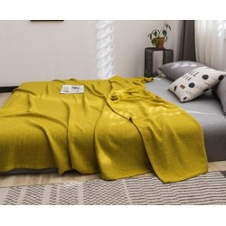SunFeeling  100% Cotton Breathable Bed Blanket Twin Size, Twin Blanket, All Season Cotton Blanket