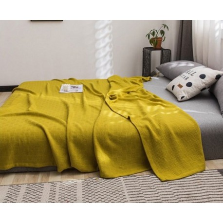 SunFeeling  100% Cotton Breathable Bed Blanket Twin Size, Twin Blanket, All Season Cotton Blanket
