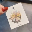 Jollin  Sweet Lovely Shape Hairpin Simple Moon Side Buckle Clip Alloy Rhinestone Large Flower Hair Clips for Girls