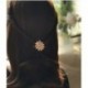 Jollin  Sweet Lovely Shape Hairpin Simple Moon Side Buckle Clip Alloy Rhinestone Large Flower Hair Clips for Girls