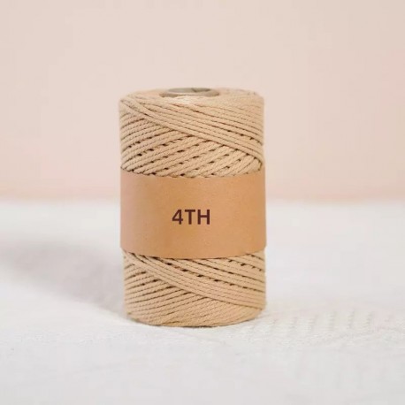 4TH  Cotton thread Pure cotton wool 100m 3-strand thread 2mm diameter hand DIY doll bag knitting thread Crochet medium and fine wool ball Cotton thread