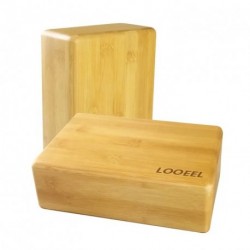 LOOEEL   Non-slip natural bamboo circulation yoga bricks (2 PCS)