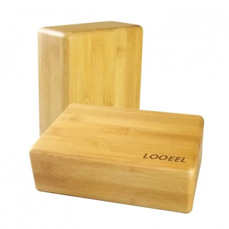 LOOEEL   Non-slip natural bamboo circulation yoga bricks (2 PCS)