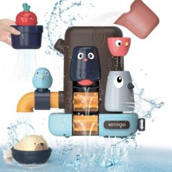 MITOYSO  Bath Toys Baby Bathroom Tree House Shower Toy Waterfall Animals Bathtub Toy with Cup for Kids