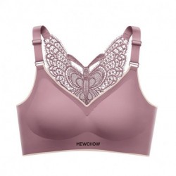 MEWCHOW  No steel ring bra latex large size lingerie butterfly back sexy snug comfortable vest-style underwear