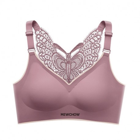 MEWCHOW  No steel ring bra latex large size lingerie butterfly back sexy snug comfortable vest-style underwear