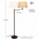 YUANMAN Swing Arm LED Floor Lamp- Classic Lamp with Extending Arm - Diffusing Lamp Shade - Tall Industrial Uplight for Living Room, Family Room, Office or Bedroom - Bronze