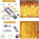 JUILA-YUN 280 LED Curtain Lights, 9.8 Ft by 9.8 Ft Curtain String Lights for Bedroom, Warm White Curtain Fairy Lights, 8 Lighting Modes, Remote Control for Hanging Window, Chrismas, Wedding, Party, Outdoor